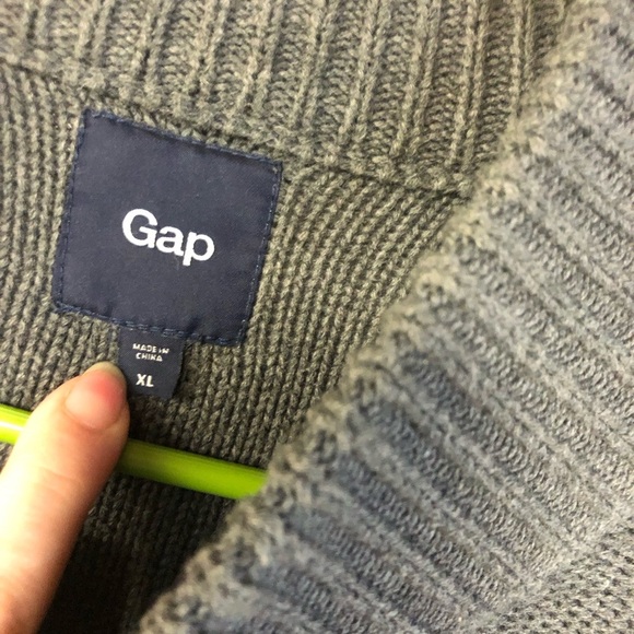 Gap Men’s Gray Full Zip Button-Up Cardigan XL Grandpa - Picture 3 of 4